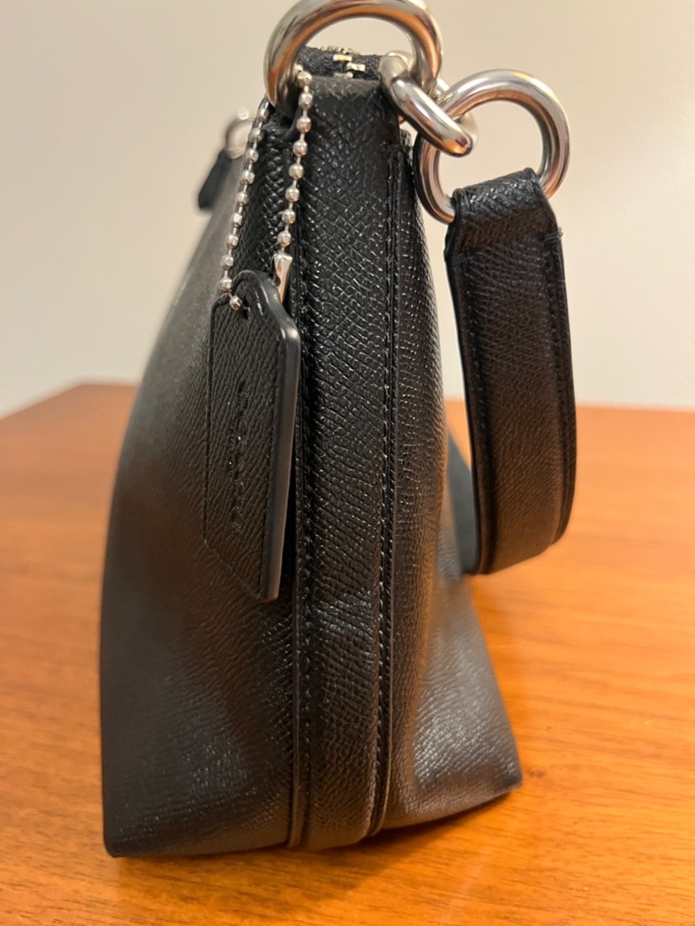 EUC Coach Lewis Black Leather Shoulder Bag with Silver Hardware - Picture 7 of 13